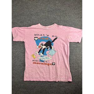 Vintage Flirts Sylvester The Cat T Shirt Women's One Size Pink '96 Warner Bros